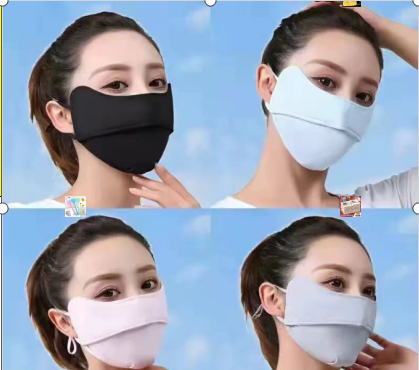 新疆西藏包邮专线夏季冰丝防晒面罩女防紫外线户外骑行遮阳开口透气酷风薄款口罩棉1个