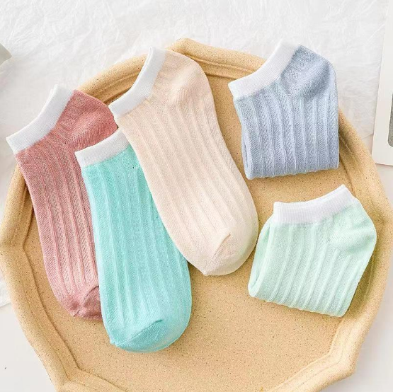 春秋款短袜非纯棉无骨夏天中筒月子女袜3双颜色随机