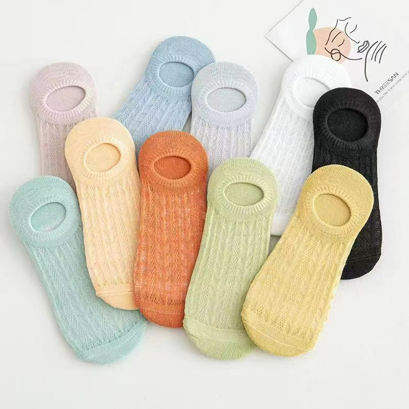 浅口隐形袜子女硅胶防滑不掉跟短袜夏季薄款黑白色ins潮船袜